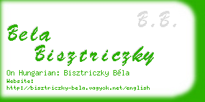 bela bisztriczky business card